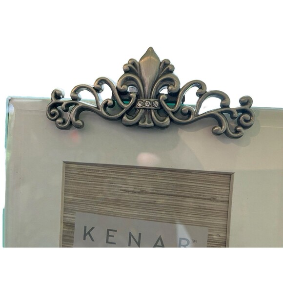 Lot of 2 Fleur-de-Lis Picture Frames Stained Glass French Country Style - Picture 3 of 16